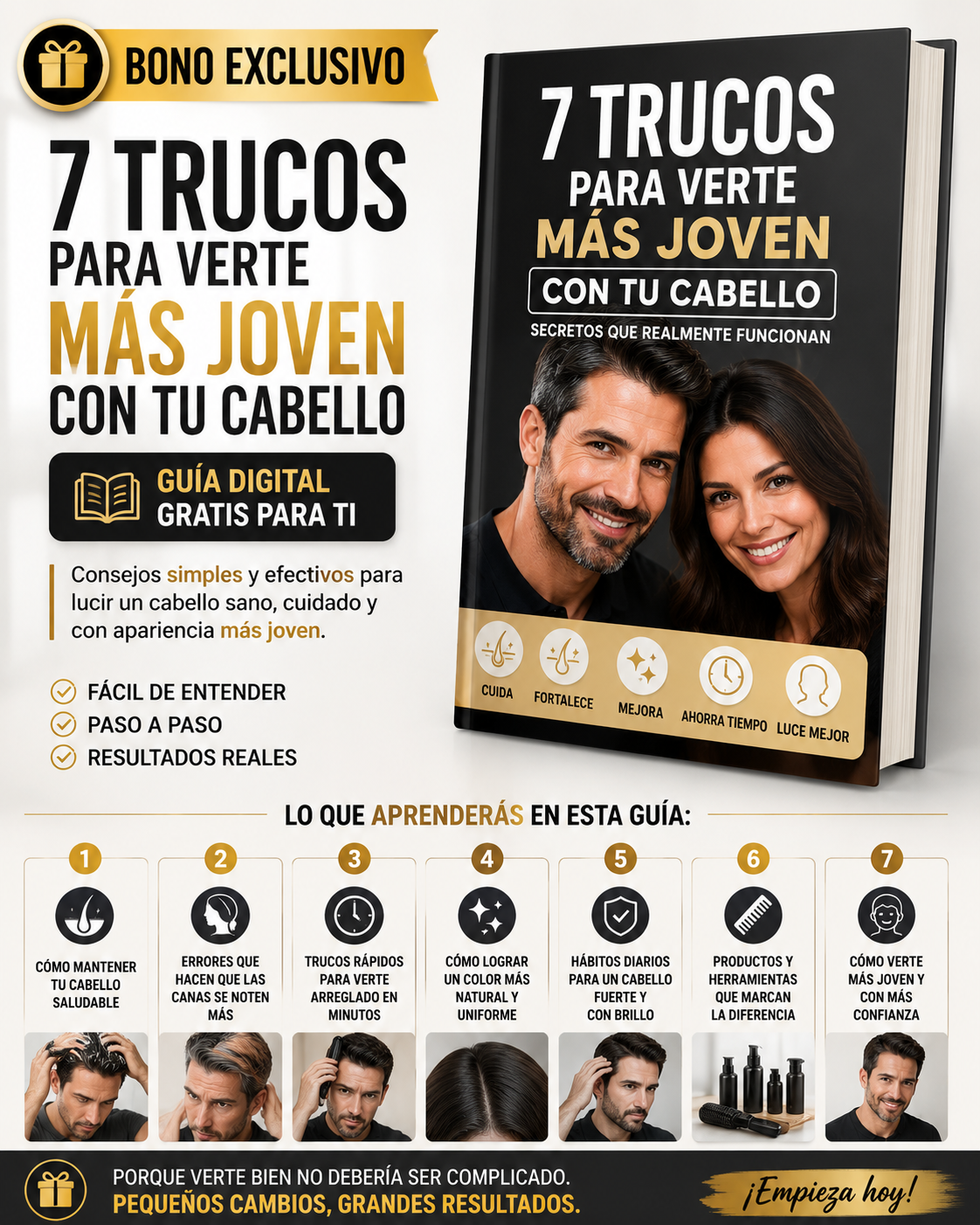 2 en 1 Peine GrayAway™ – Tinte Instantáneo para Cubrir Canas en Minutos + 🎁 Guía “7 Trucos para Verte Más Joven con tu Cabello” + Envío Gratis