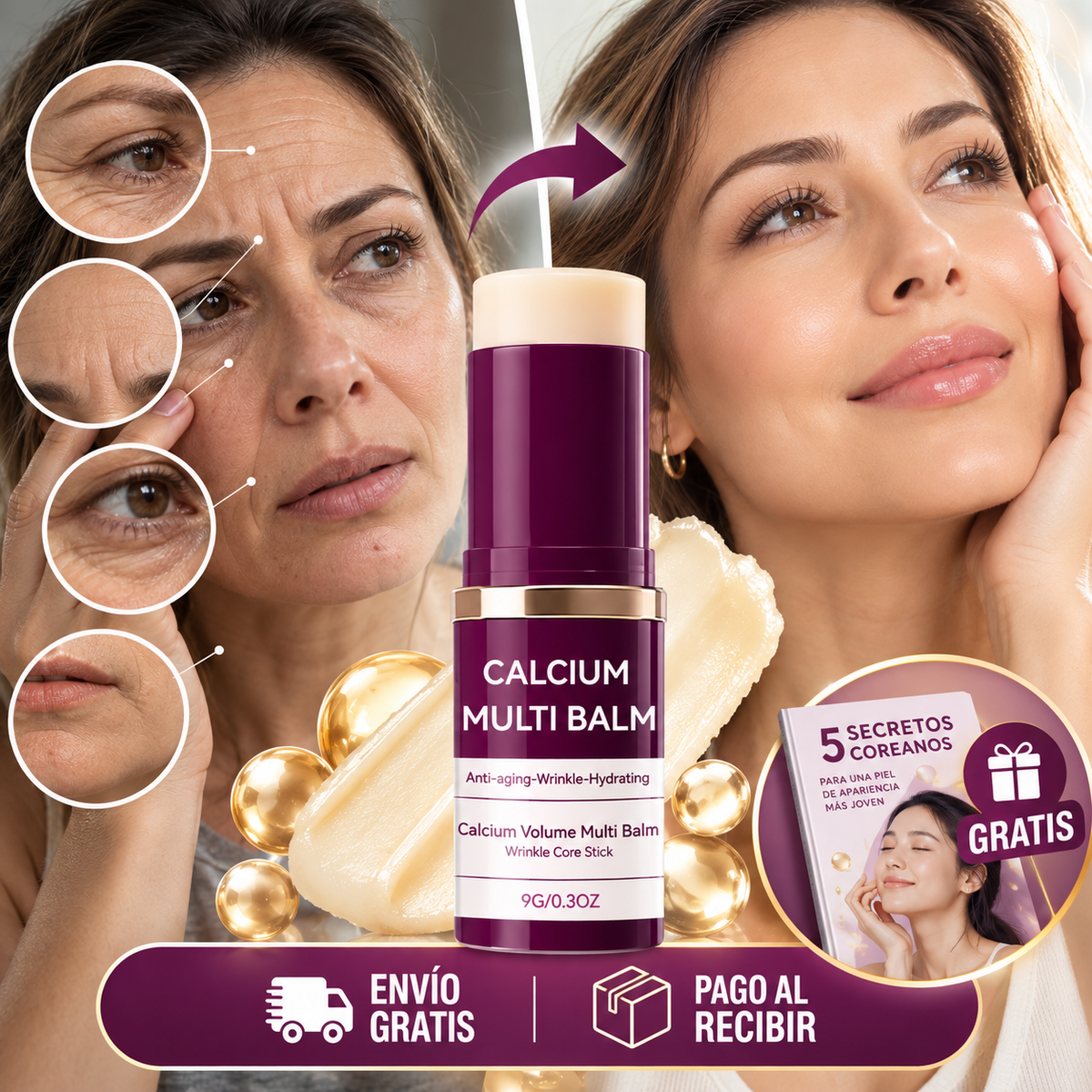 3x1 Barra de Botox Coreano Pro | Efecto Tensor para Líneas, Arrugas y Piel Seca + 🎁 “5 Secretos Coreanos para una Piel de Apariencia Más Joven” + Envío Gratis
