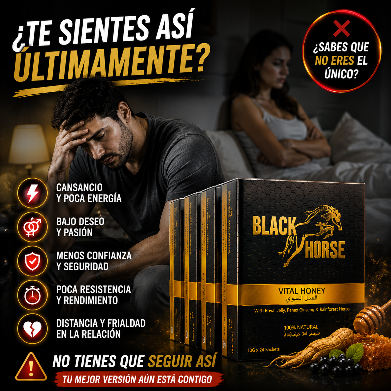Pack 6 Mieles Black Horse™ | Pasión y Confianza para Hombres y Mujeres | + 🎁 "25 Secretos para Encender la Pasión y Recuperar tu Mejor Versión" + Envío Gratis